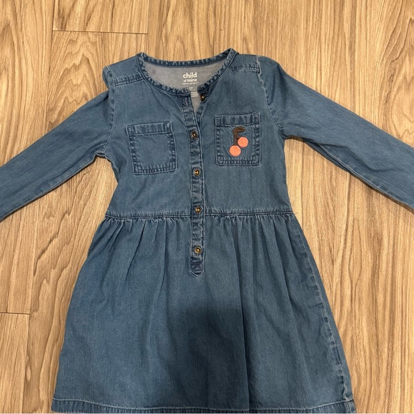 Child of Mine Blue Smocked Long Sleeve Sundress - Picture 15 of 16